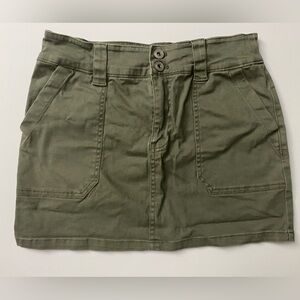 Green Mini Skirt ( Mid-Rise)